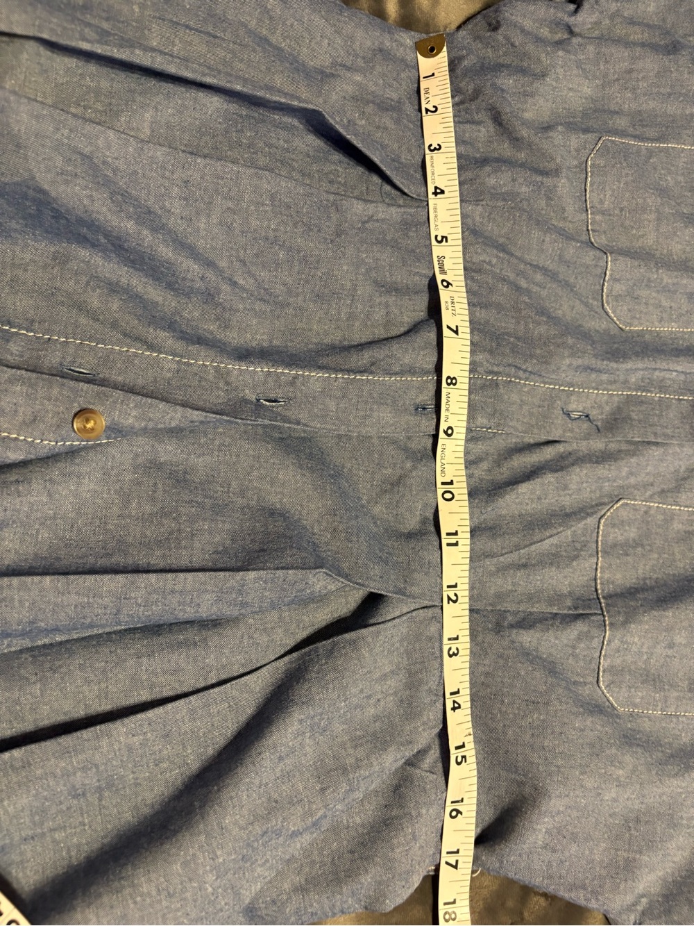 Banana Republic Blue Chambray Short-Sleeve Belted Midi Dress - Picture 9 of 9